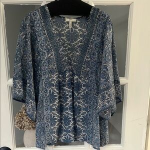 Blue Floral Women's Top